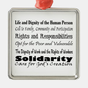 Thema's voor sociale rechtvaardigheid metalen ornament