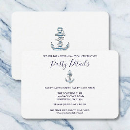Thematische Anker Verjaardagsfeest Details met Str RSVP Kaartje