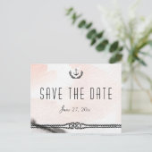 Thematische Save The Date-ansichtkaarten Aquarel P Aankondigingskaart (Staand voorkant)