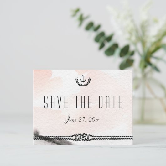 Thematische Save The Date-ansichtkaarten Aquarel P Aankondigingskaart (Staand voorkant)