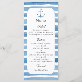 Thematische trouw diner menu Strand menu feest Bla