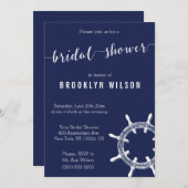 Thematische trouwfeest uitnodigingen in marineblau (Voorkant / Achterkant)