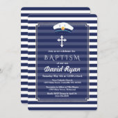 Thematische uitnodiging voor doopfeest met zilver  (Voorkant / Achterkant)