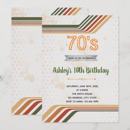 themauitnodiging voor 70-jarige verjaardag kaart (Voorkant / Achterkant)