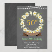 themauitnodiging voor Daisy Kaart (Voorkant / Achterkant)