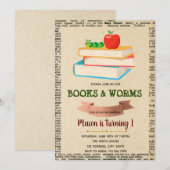 themauitnodiging voor de boekworm kaart (Voorkant / Achterkant)