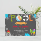 Themauitnodiging voor de winterpoolpartij kaart (Staand voorkant)