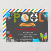 Themauitnodiging voor de winterpoolpartij kaart (Voorkant / Achterkant)