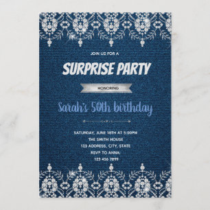 themauitnodiging voor Denim diamant Kaart