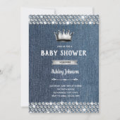 themauitnodiging voor denim en diamant baby shower kaart (Voorkant)