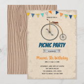 themauitnodiging voor fietsverjaardag kaart (Voorkant / Achterkant)