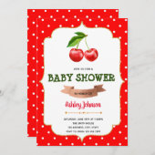 Themauitnodiging voor het baby shower Cherry Kaart (Voorkant / Achterkant)