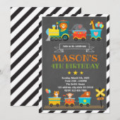 themauitnodiging voor het verjaringsterrein van de kaart (Voorkant / Achterkant)