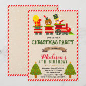 themauitnodiging voor kersttrein kaart (Voorkant / Achterkant)