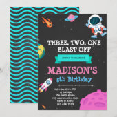 themauitnodiging voor meisjesruimte kaart (Voorkant / Achterkant)