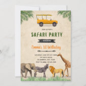 themauitnodiging voor Safari jeep Kaart (Voorkant)