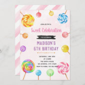 themauitnodiging voor snoep kaart (Voorkant / Achterkant)