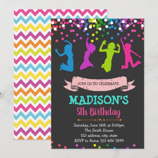 themauitnodiging voor verjaardagsfeest kaart (Voorkant / Achterkant)