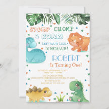 Theme Dinosaur Birthday Party Invitation