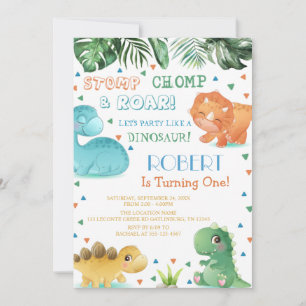 Theme Dinosaur Birthday Party Invitation Kaart
