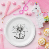 theme paper plates for her with daisy papieren bordje (Feest)