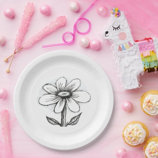 theme paper plates for her with daisy papieren bordje (Feest)