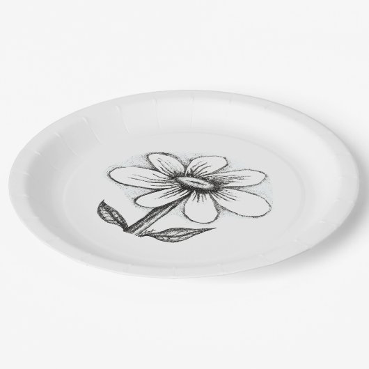 theme paper plates for her with daisy papieren bordje (Gekanteld)