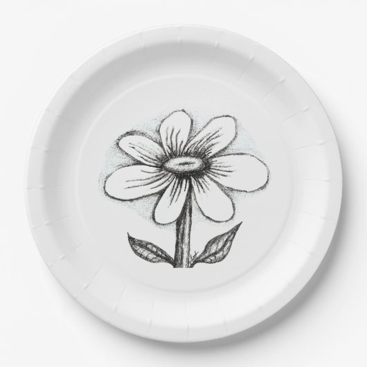 theme paper plates for her with daisy papieren bordje (Voorkant)