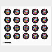 Theme Party Retro Ghetto Blaster Legend Ronde Sticker (Vel)