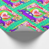 Theme Tie Dye Happy Birthday uit 1960 Cadeaupapier (Hoek)