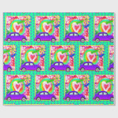 Theme Tie Dye Happy Birthday uit 1960 Cadeaupapier (Vlak)