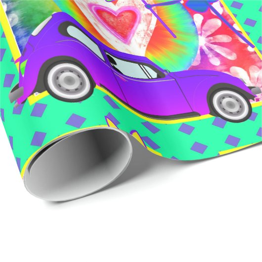 Theme Tie Dye Happy Birthday uit 1960 Cadeaupapier (Rol Hoek)