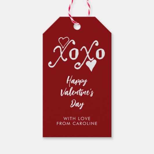 -Theme Valentijn XXOO Handgeschreven Cadeaulabel (Voorkant)
