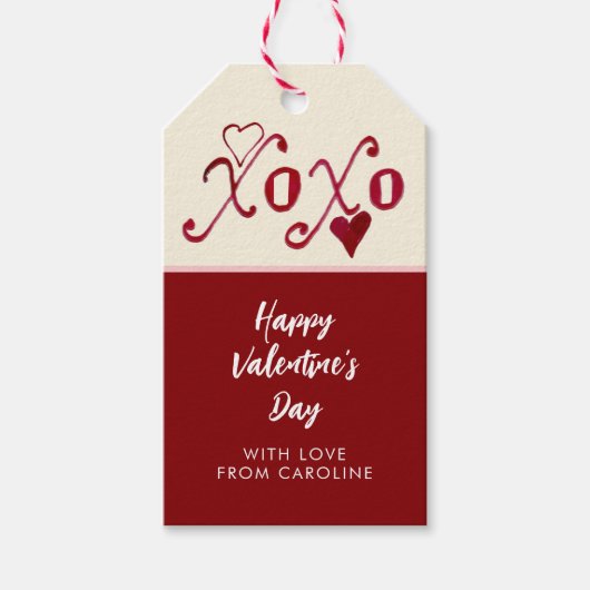 -Theme Valentijn XXOO Handgeschreven Cadeaulabel (Voorkant)