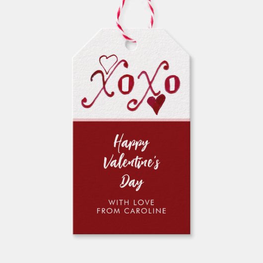 -Theme Valentijn XXOO Handgeschreven Cadeaulabel (Voorkant)