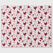 -Theme Valentijn XXOO Rode Inkt Kalligrafie Cadeaupapier (Vlak)