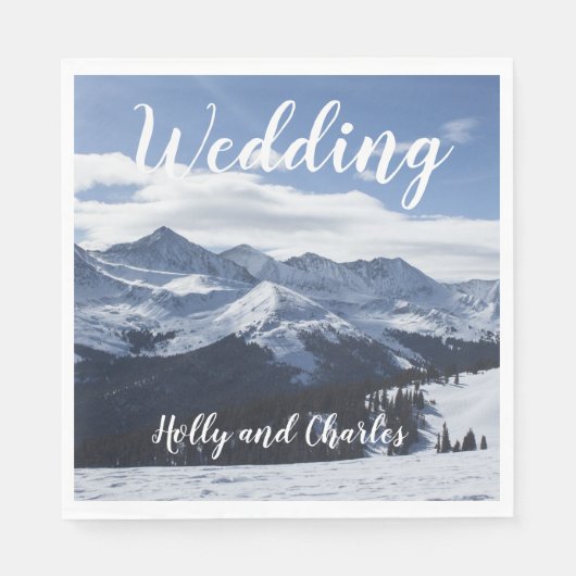 Theme Wedding Snowy Mountains Servet (Voorkant)
