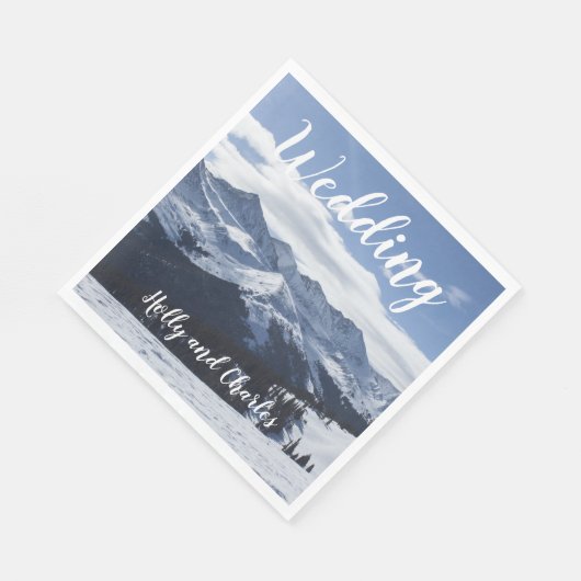 Theme Wedding Snowy Mountains Servet (Hoek)