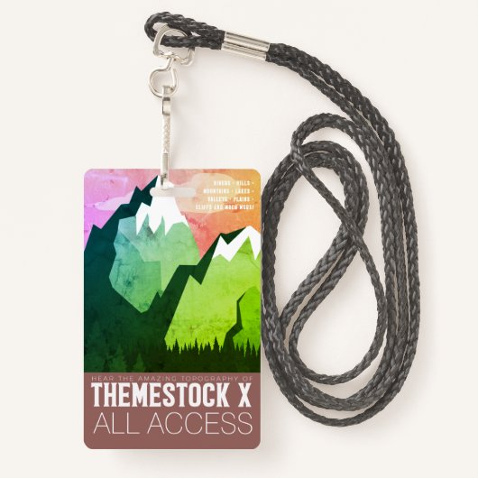 Themestock X "Backstage Pass"-badge Badge (Achterkant met draagriem)