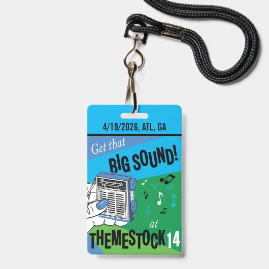 Themestock XIV "Backstage" Pas Badge (Voorzijde met lanyard)