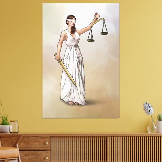Themis - Dame Justitia Canvas Afdruk (Insitu (Woonkamer))