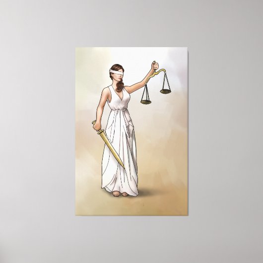 Themis - Dame Justitia Canvas Afdruk (Voorkant)