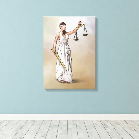 Themis - Lady Justice Canvas Afdruk (Insitu (Houten vloer))