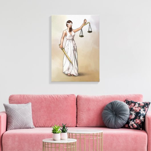Themis - Lady Justice Canvas Afdruk (Insitu (Woonkamer))