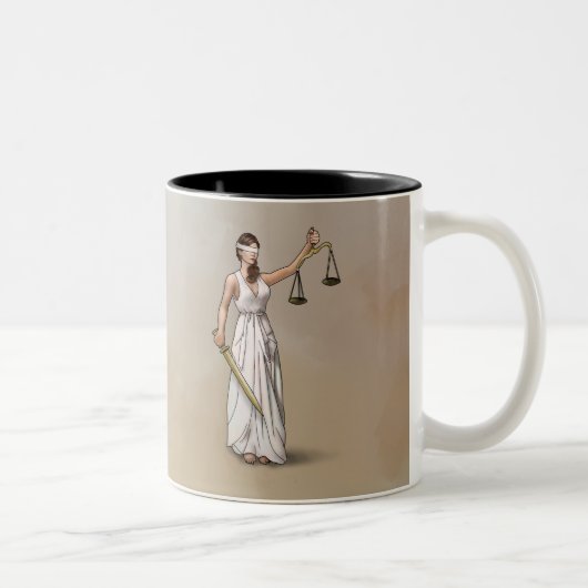 Themis - Lady Justice Tweekleurige Koffiemok (Rechts)