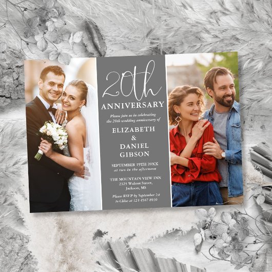 Then And Now 2 Foto 20e trouwdagjubileum Kaart
