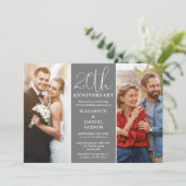 Then And Now 2 Foto 20e trouwdagjubileum Kaart (Staand voorkant)