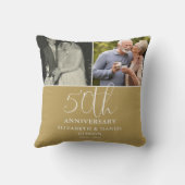 Then And Now 2 Foto 50ste Huwelijksverjaardag Kussen (Achterkant)
