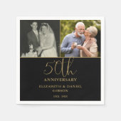 Then And Now 2 Foto 50ste Huwelijksverjaardag Servet (Voorkant)