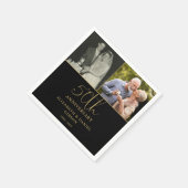 Then And Now 2 Foto 50ste Huwelijksverjaardag Servet (Hoek)